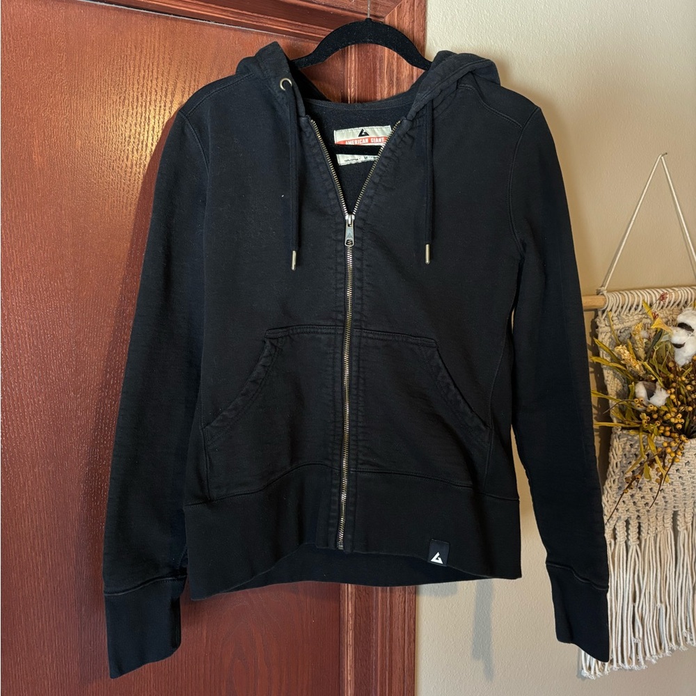 American Giant Black Zip-Up Hoodie